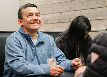 Smiling adult learner