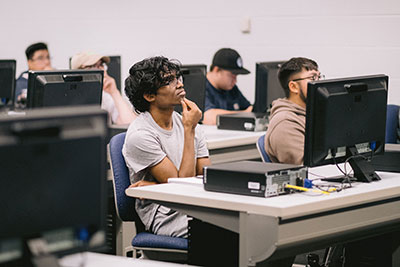 Students listening in class