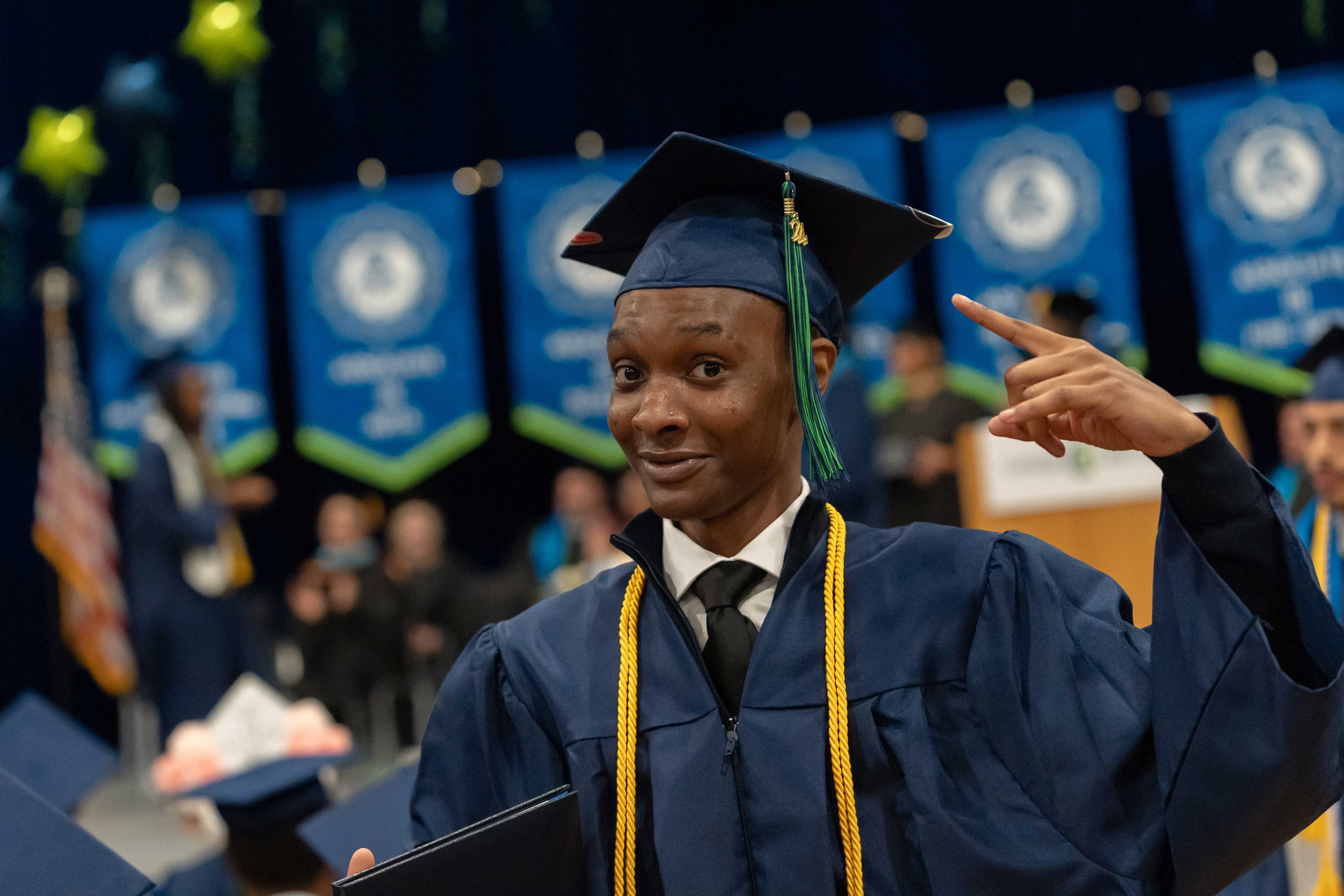 CLC male student at the graduation ceremony