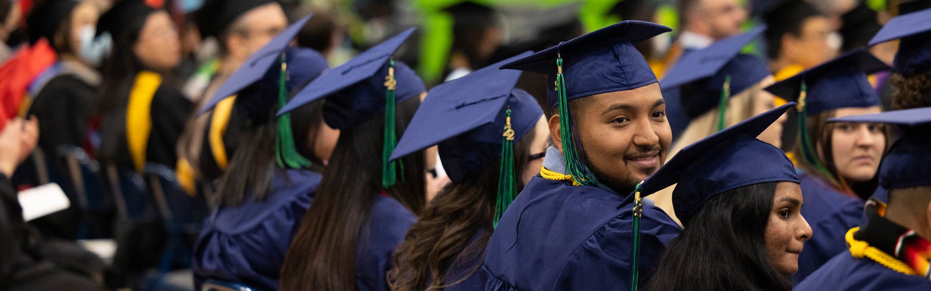 Students at commencement ceremony