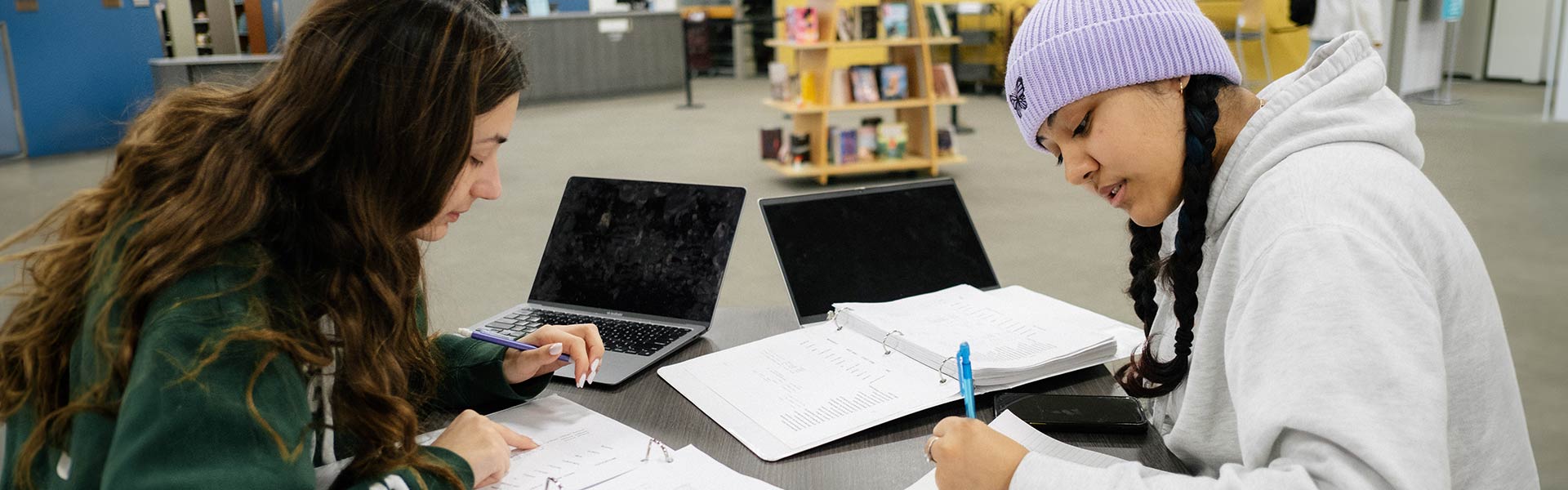Two students studying together