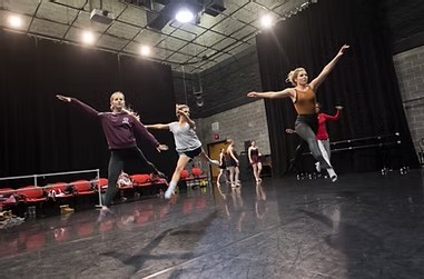 Dancers practicing in the Experimental Theatre