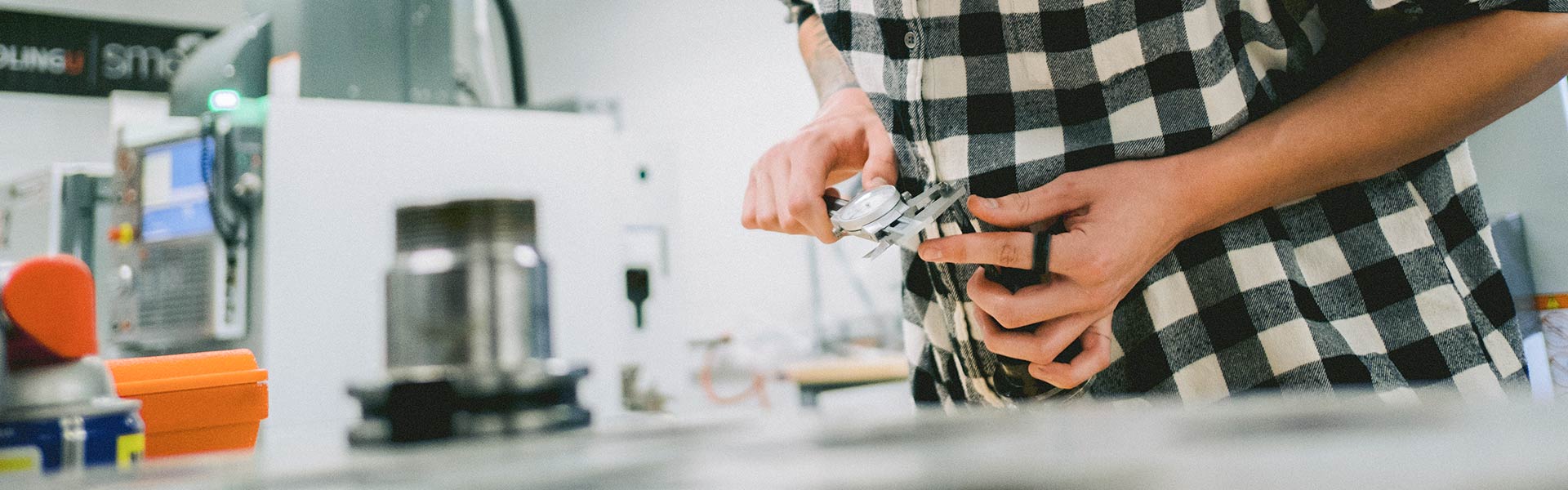 Person handling a tool