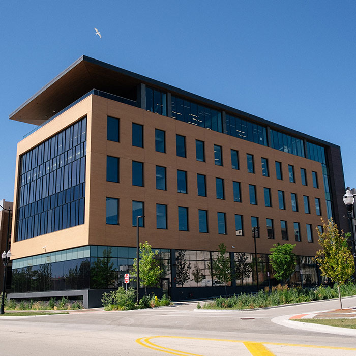 The new Lakeshore Student Center is sustainable and high-tech.