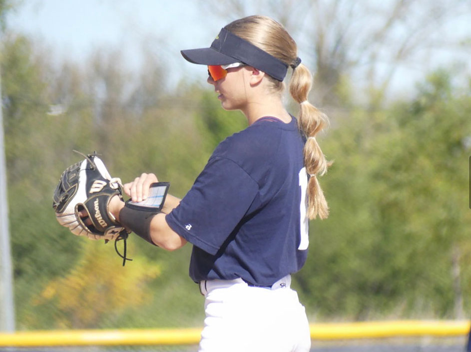 Megan Livingston, member of the CLC softball team, intends to beat her record of 100 stolen bases this season