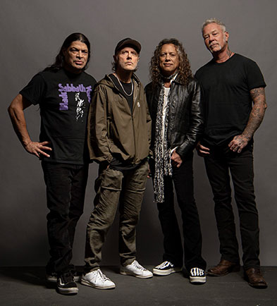Photo of the members of the band, Metallica