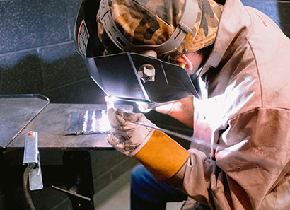 Student welding