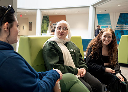 Students talking in the commons.