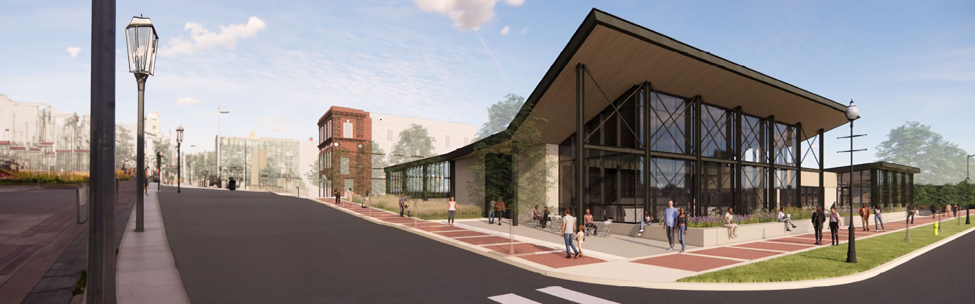 A rendering of the Urban Farm Center in Waukegan, Illinois