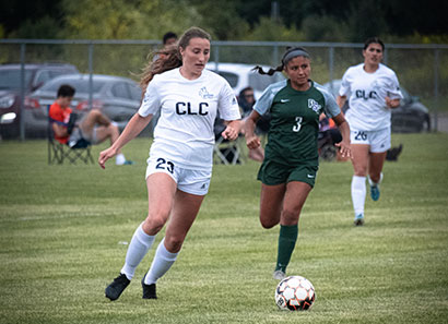 CLCs women's soccer team attacking
