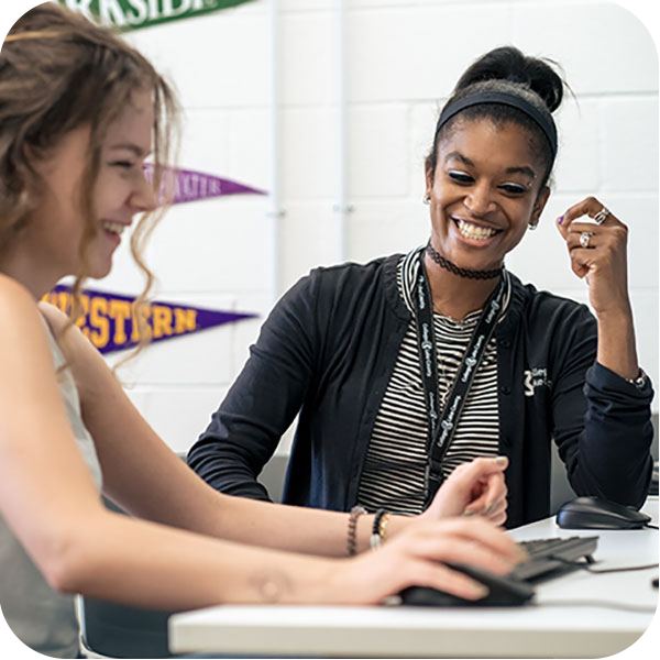 Student getting registration help